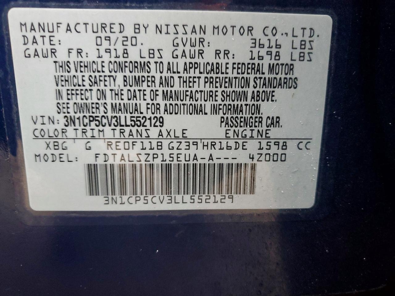 2020 NISSAN KICKS SV photo 12