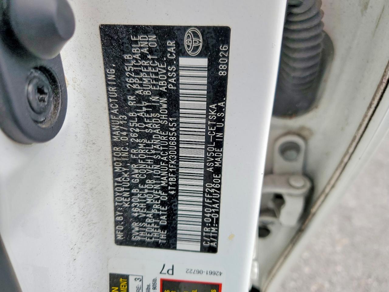 2013 TOYOTA CAMRY SE photo 12