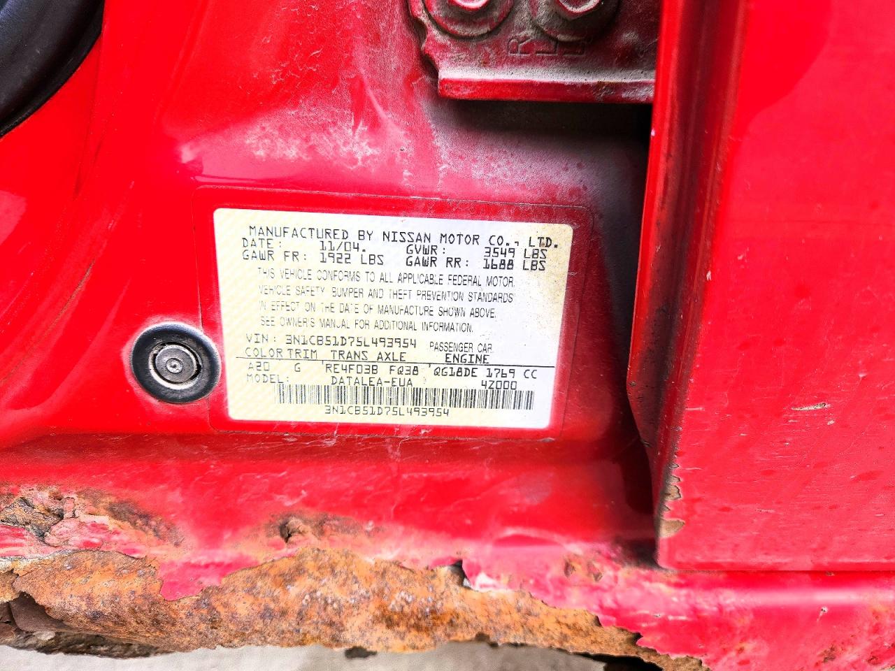 2005 NISSAN SENTRA 1.8 photo 12
