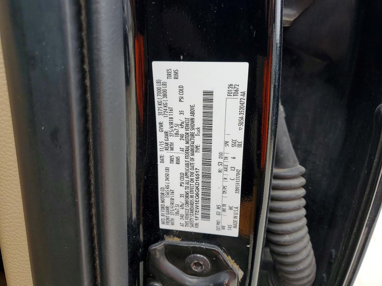 2016 FORD F150 SUPERCREW photo 34