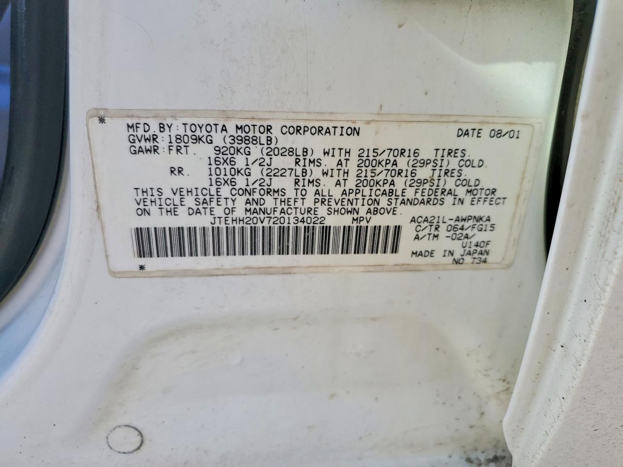 2002 TOYOTA RAV4 BASE photo 13