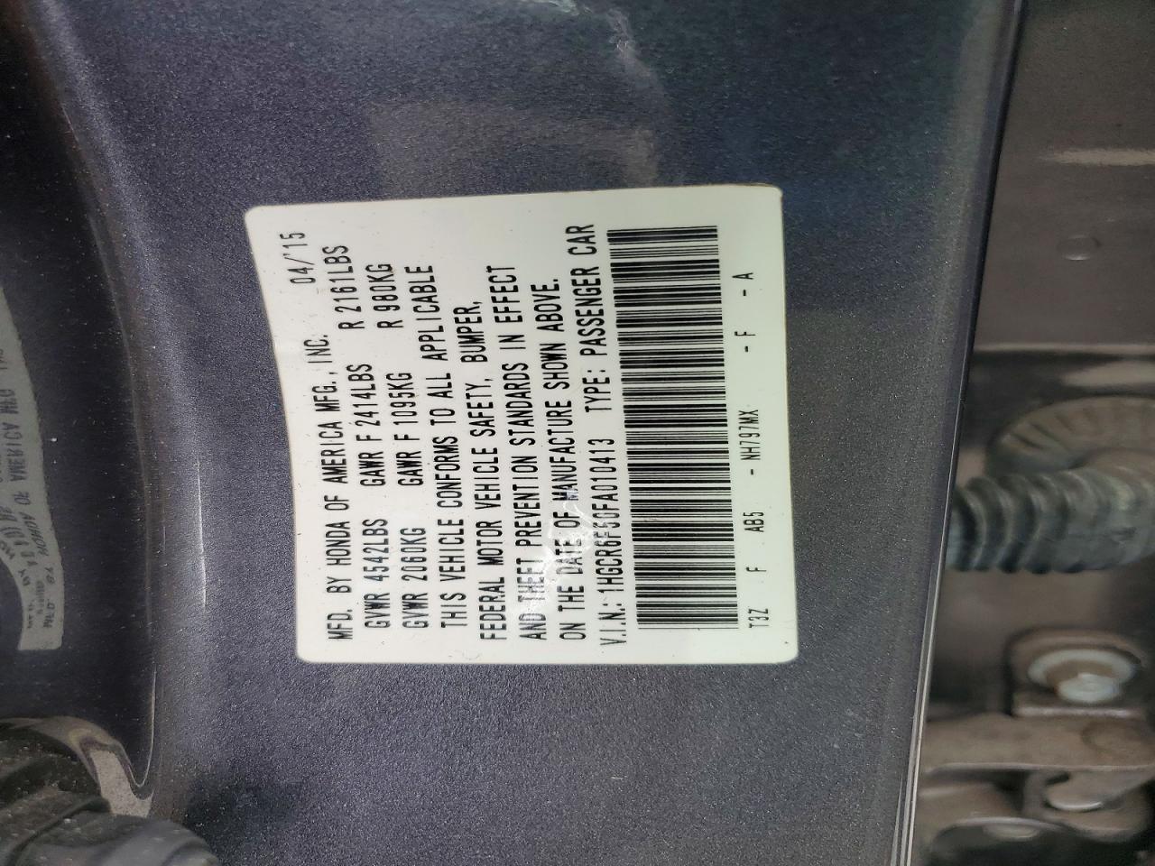 2015 HONDA ACCORD HYBRID EXL photo 12