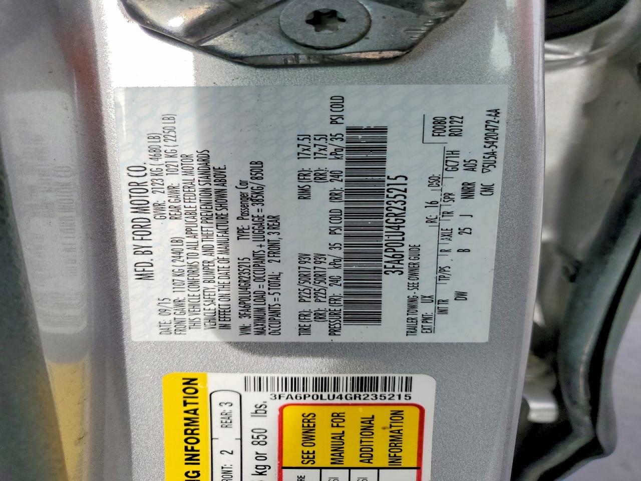 2016 FORD FUSION SE HYBRID photo 23