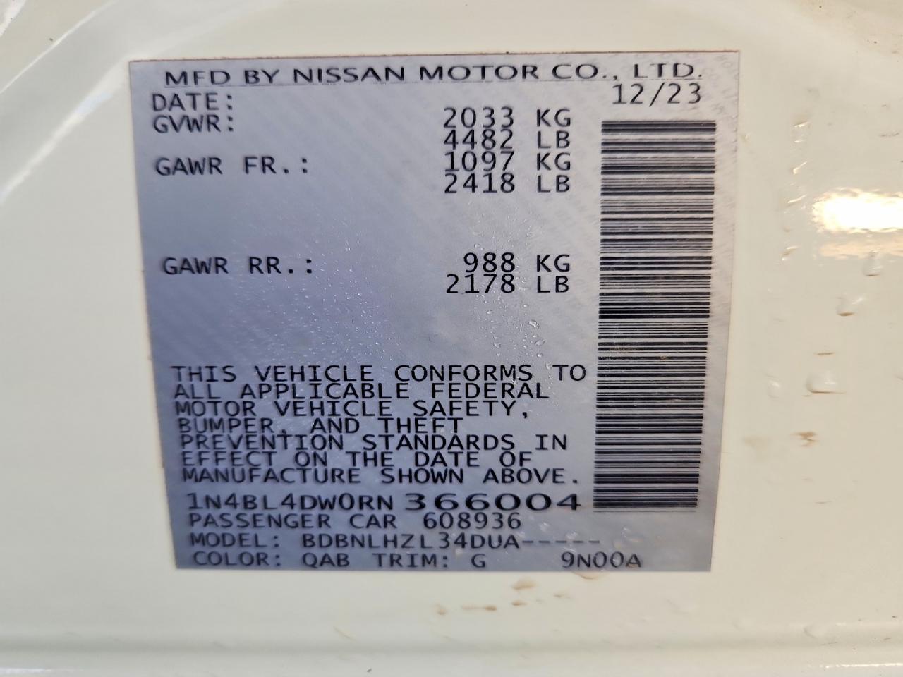 2024 NISSAN ALTIMA 2.5 SV photo 12