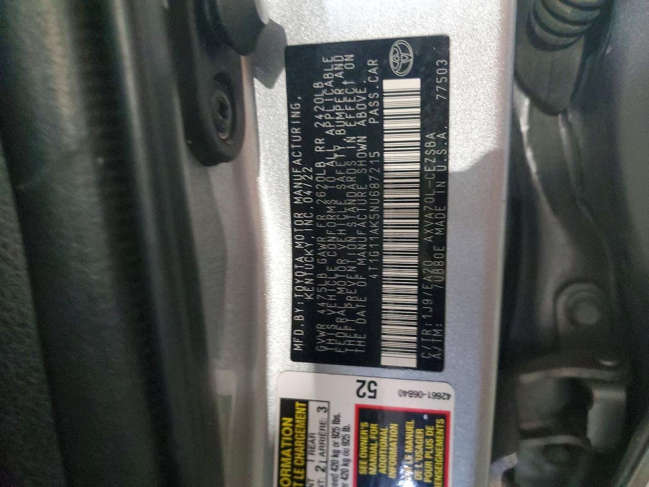 2022 TOYOTA CAMRY SE photo 13