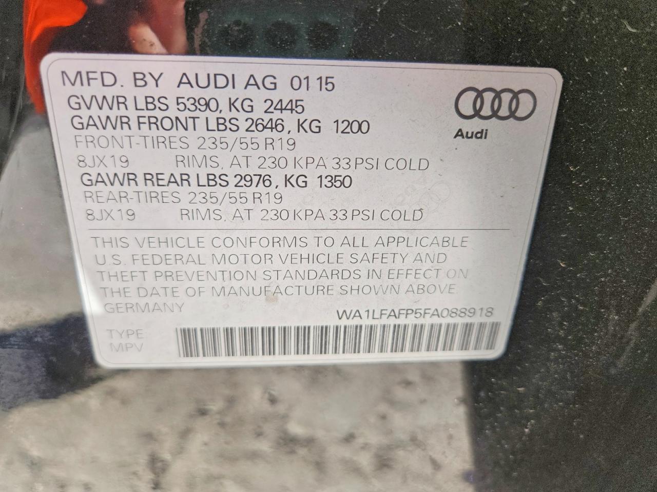 2015 AUDI Q5 PREMIUM PLUS photo 13