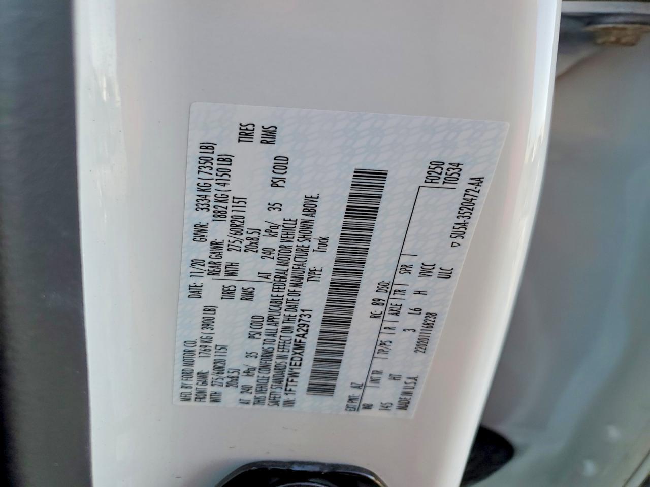 2021 FORD F150 SUPERCREW photo 34