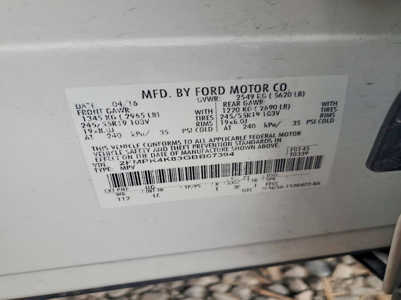 2016 FORD EDGE TITANIUM photo 14