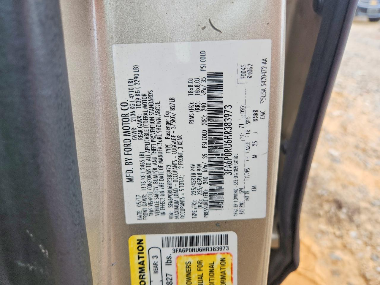 2017 FORD FUSION TITANIUM HEV photo 12