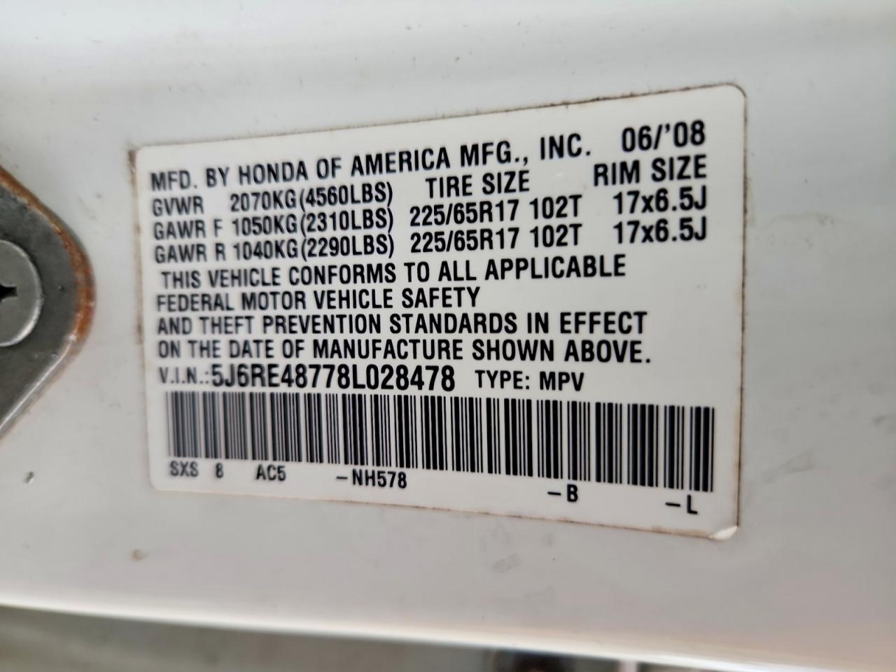2008 HONDA CR-V EXL photo 13
