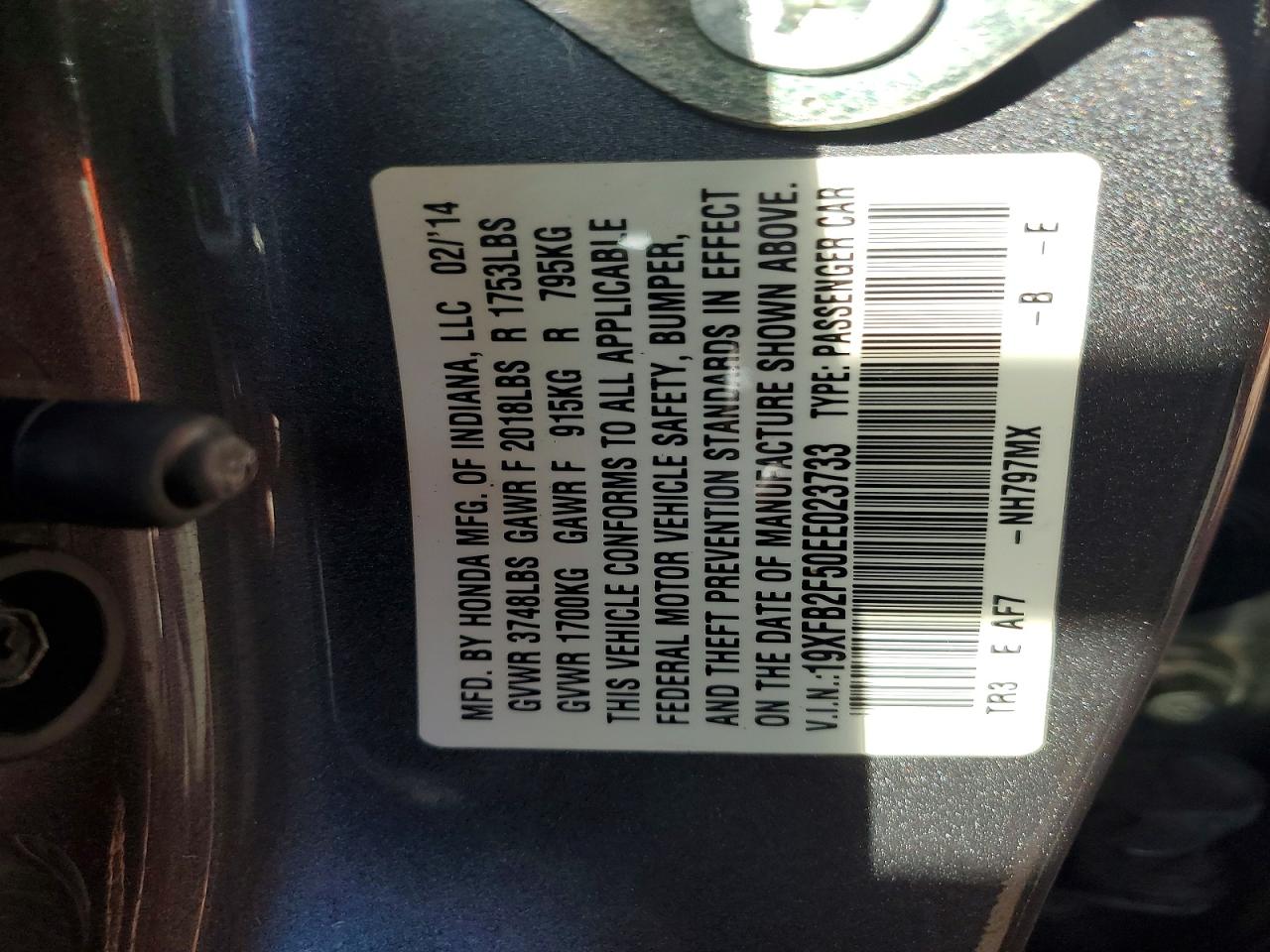 2014 HONDA CIVIC LX photo 34