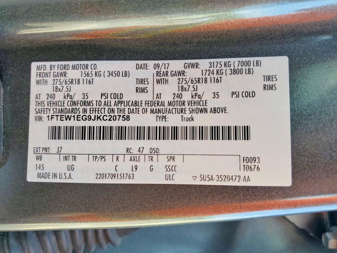 2018 FORD F150 SUPERCREW photo 23