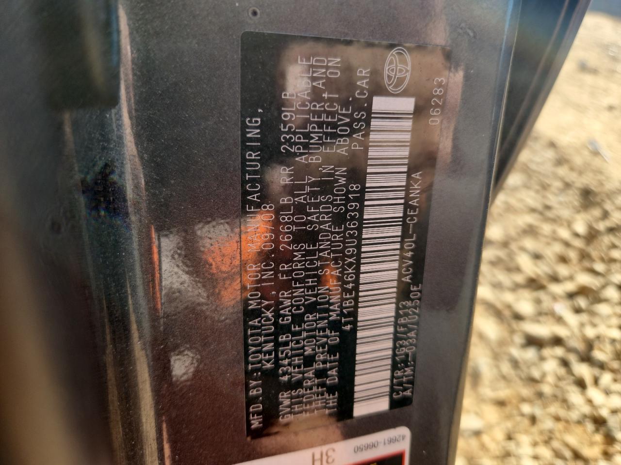 2009 TOYOTA CAMRY BASE photo 34