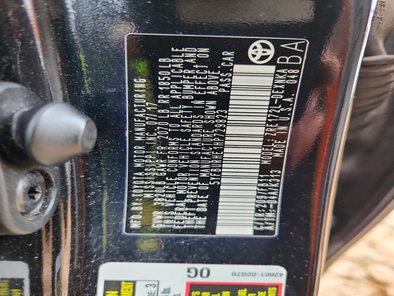 2017 TOYOTA COROLLA L photo 37