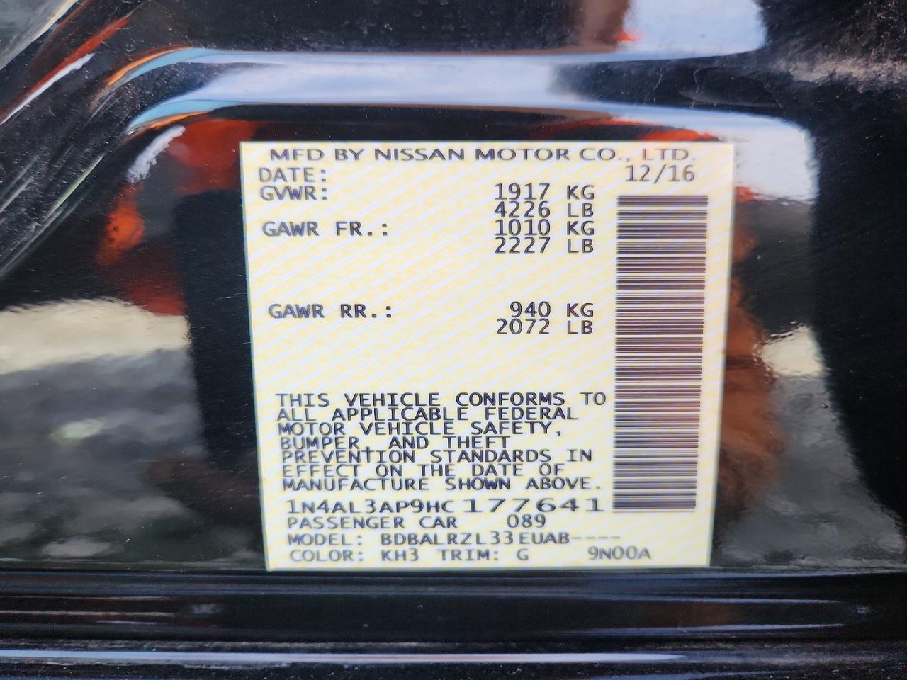 2017 NISSAN ALTIMA 2.5 photo 34