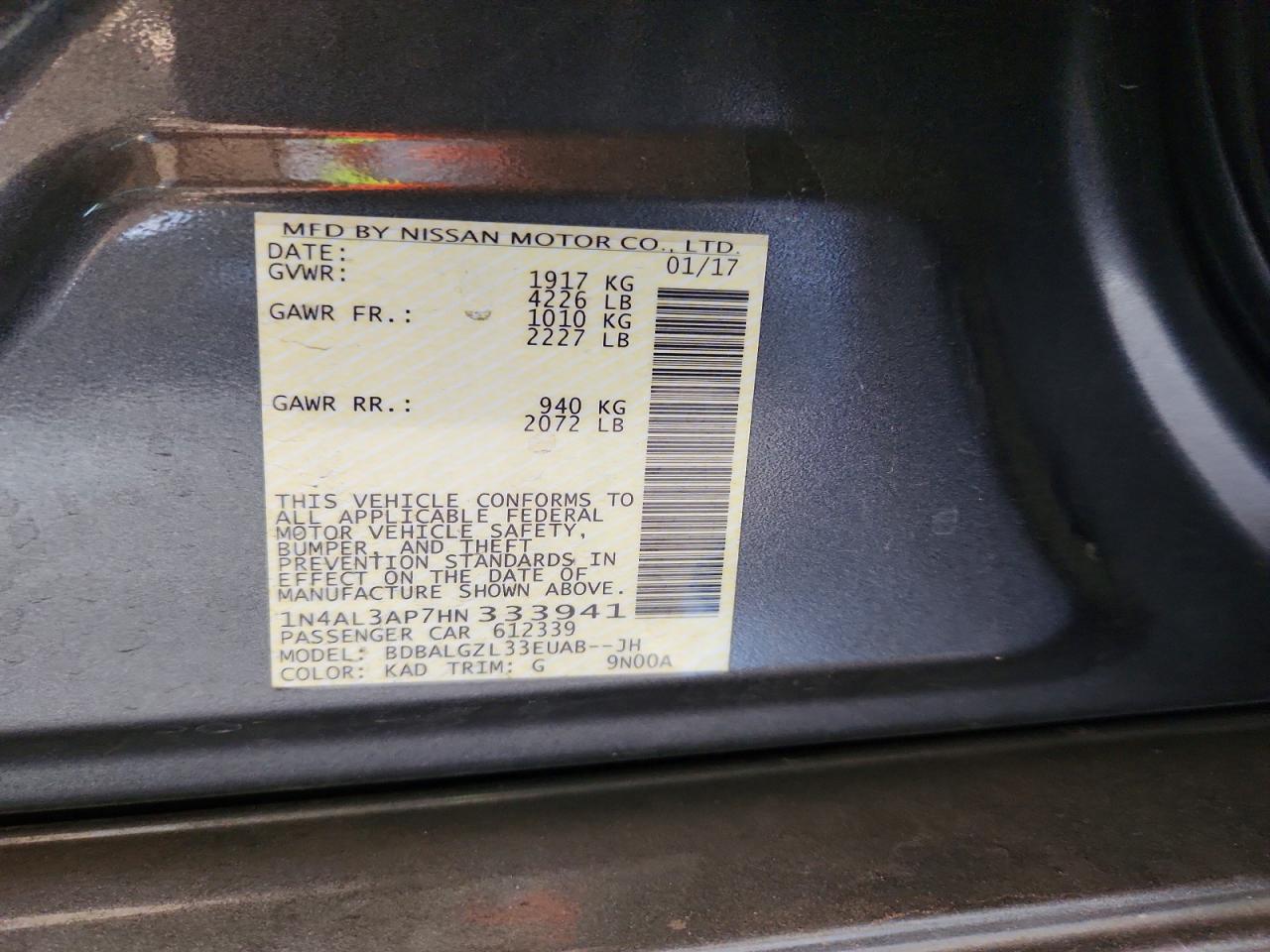 2017 NISSAN ALTIMA 2.5 S photo 23