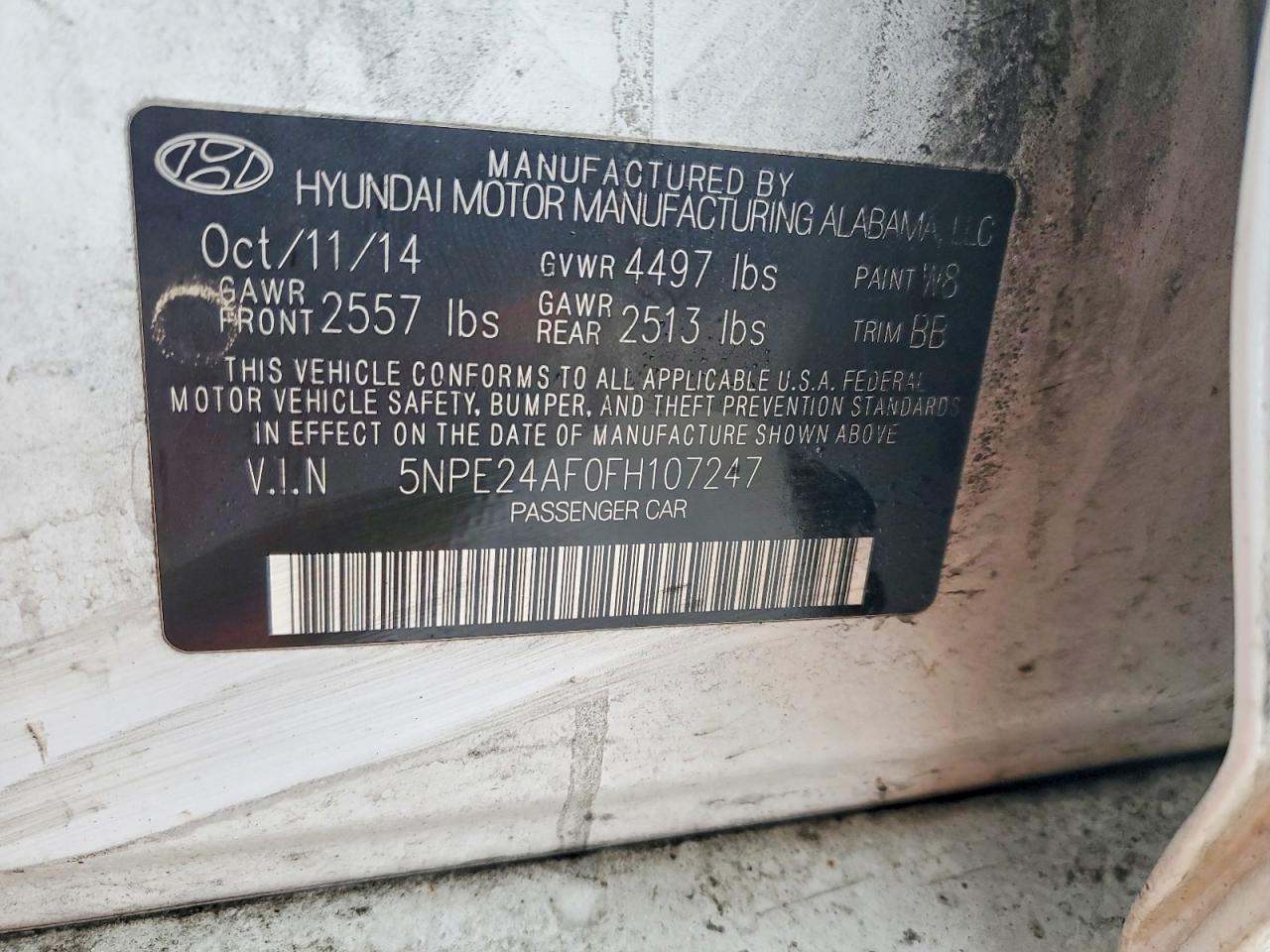 2015 HYUNDAI SONATA SE photo 12