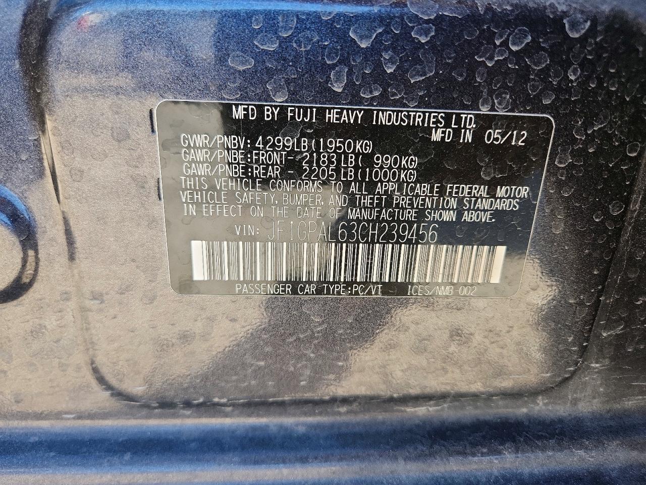 2012 SUBARU IMPREZA SPORT PREMIUM photo 12