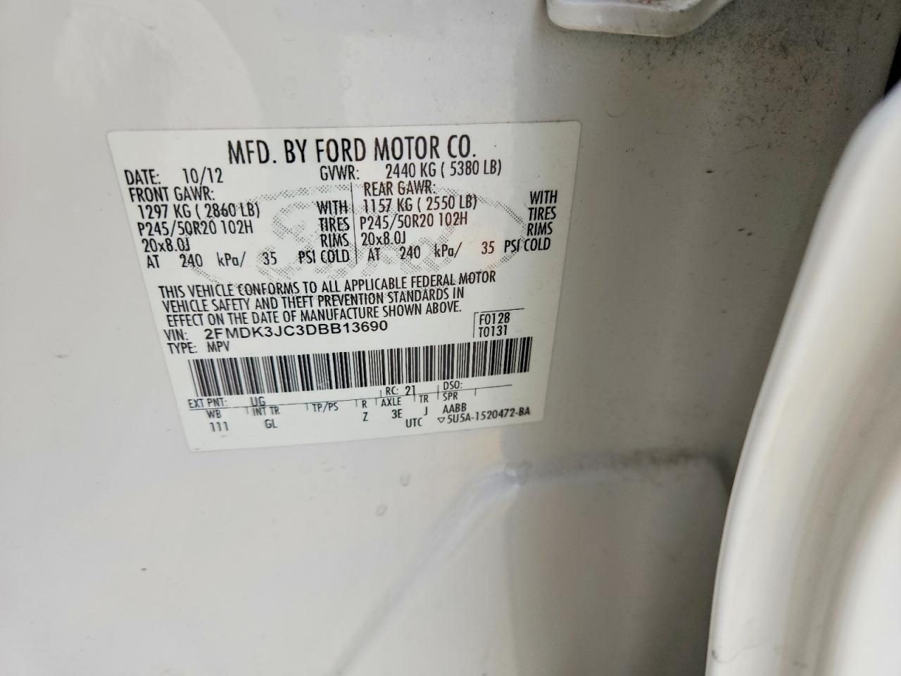 2013 FORD EDGE SEL photo 25