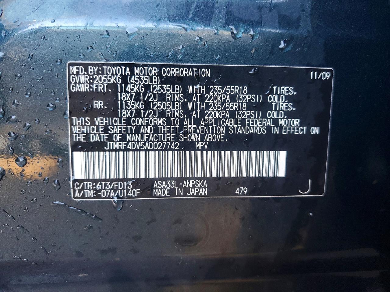 2010 TOYOTA RAV4 SPORT photo 12