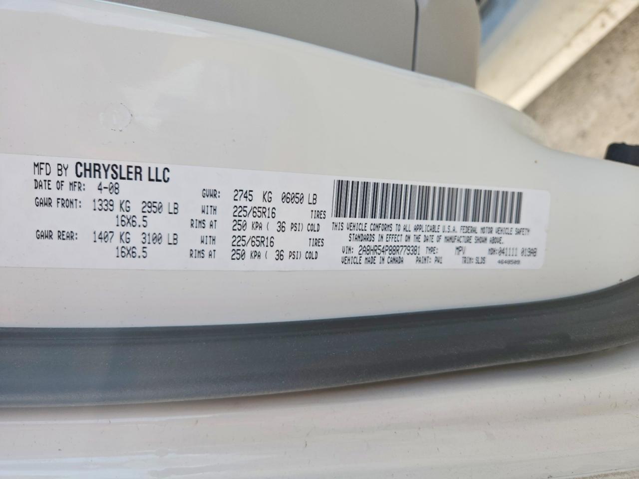 2008 CHRYSLER TOWN & COUNTRY TOURING photo 13