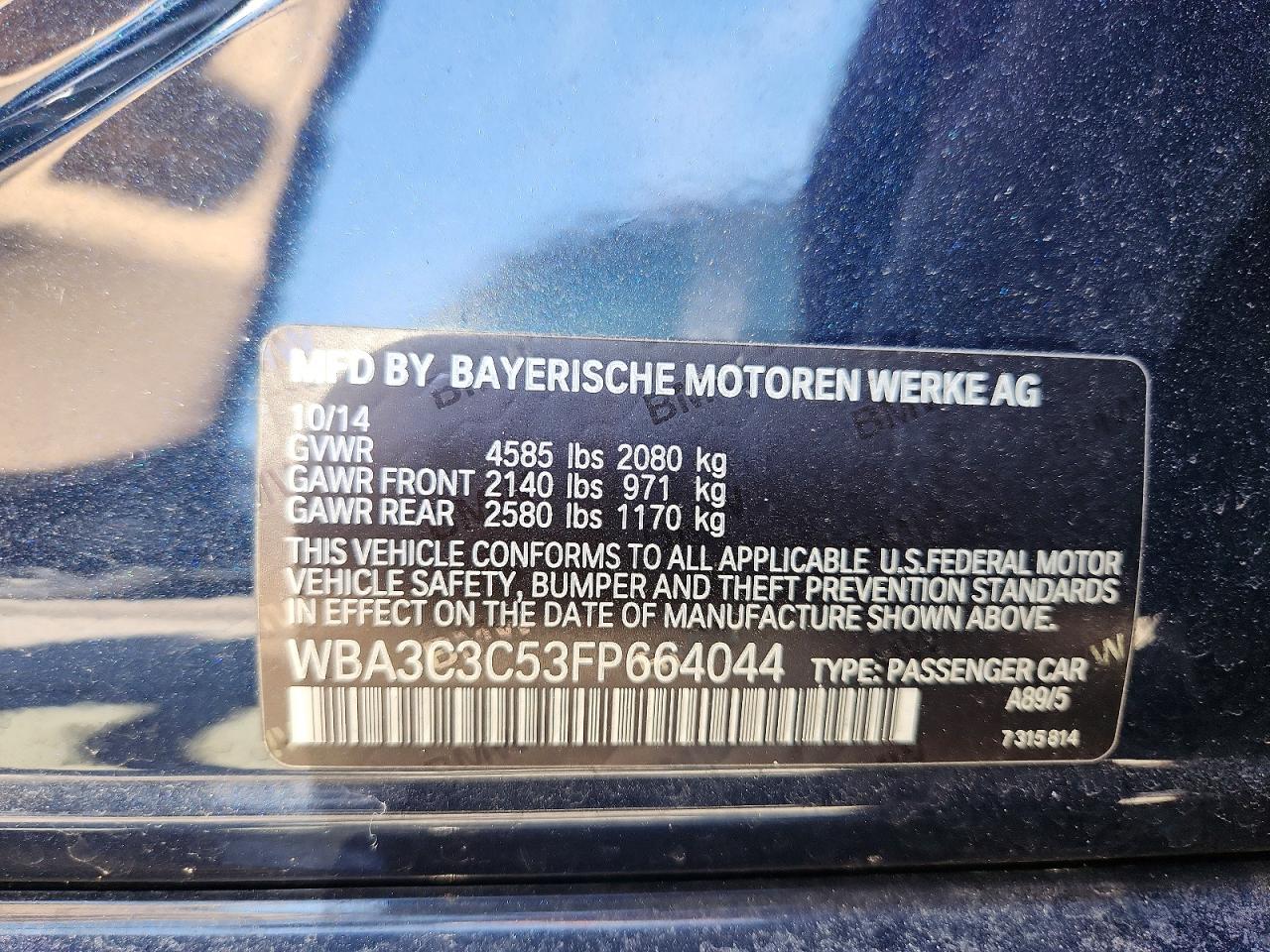 2015 BMW 320 I XDRIVE photo 12