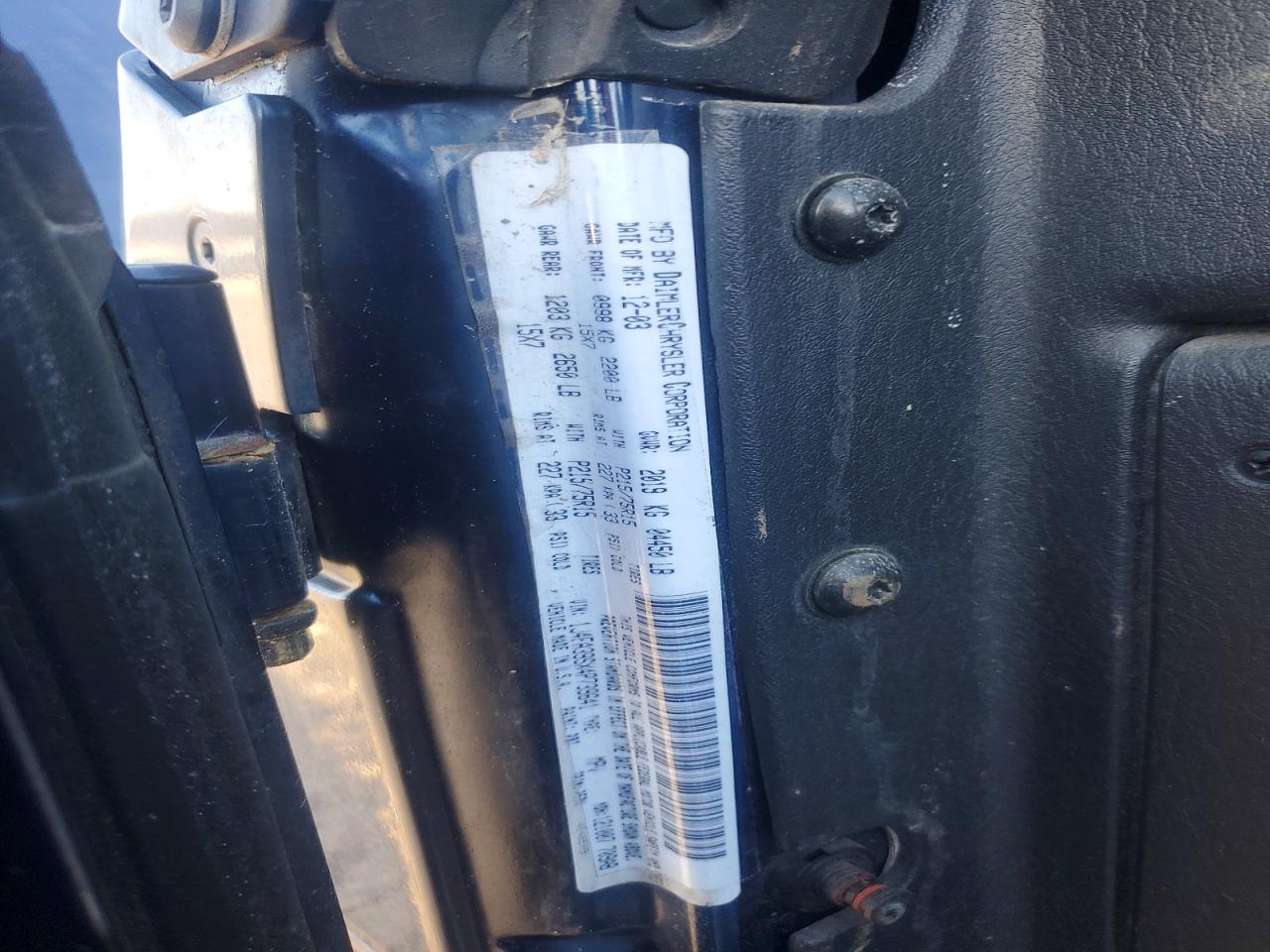 2004 JEEP WRANGLER X photo 13