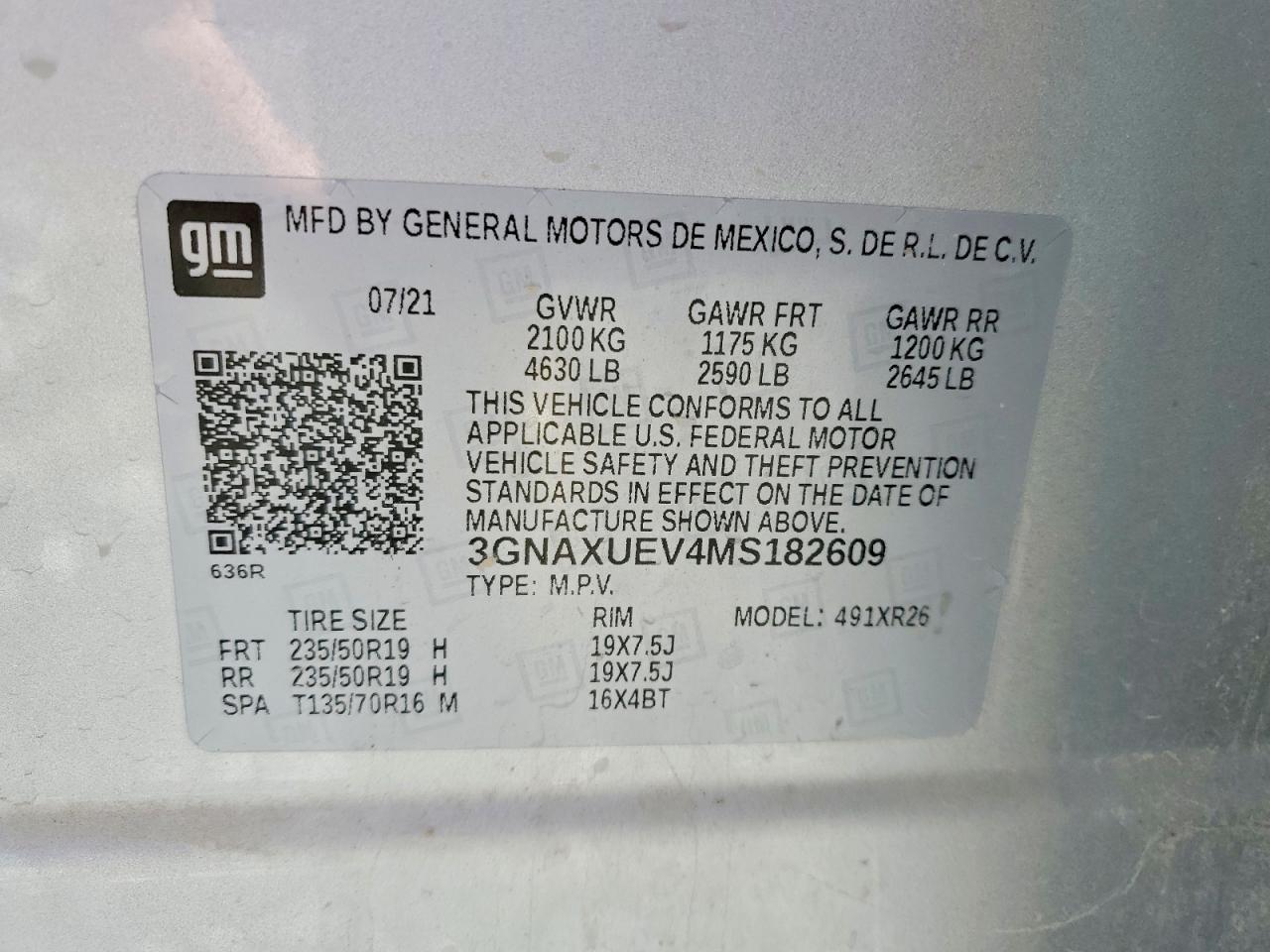 2021 CHEVROLET EQUINOX LT photo 49
