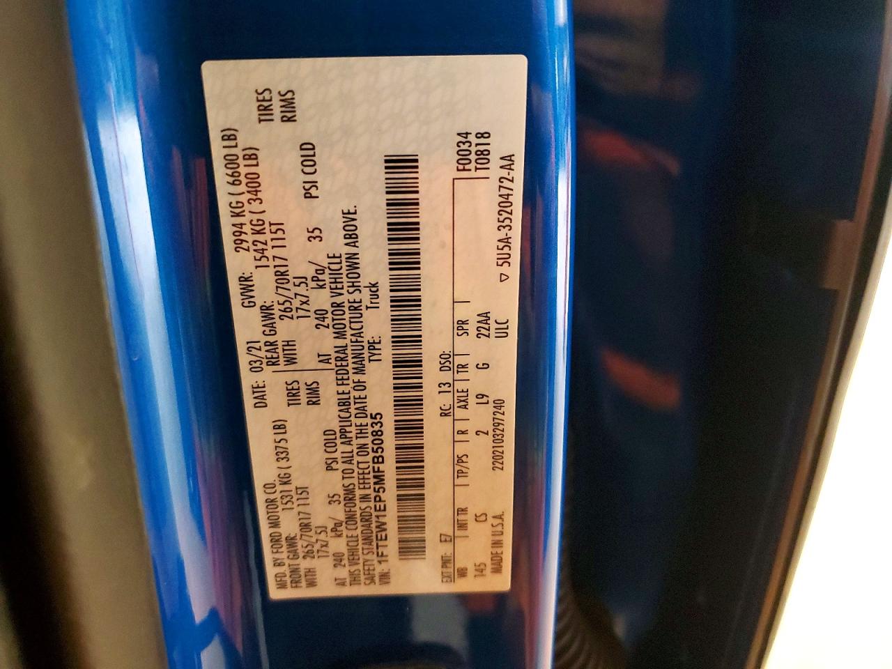 2021 FORD F150 SUPERCREW photo 34