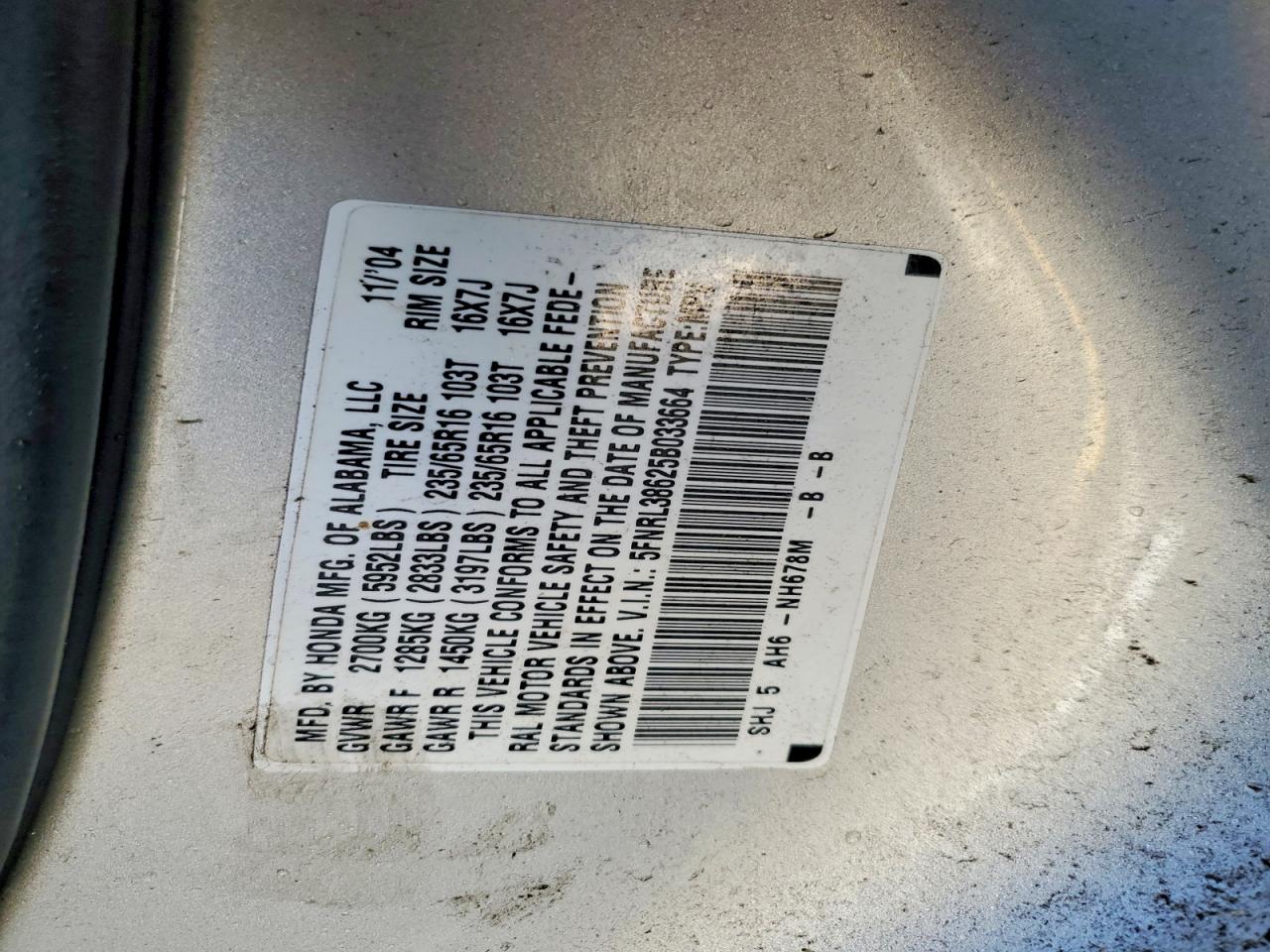 2005 HONDA ODYSSEY EXL photo 13