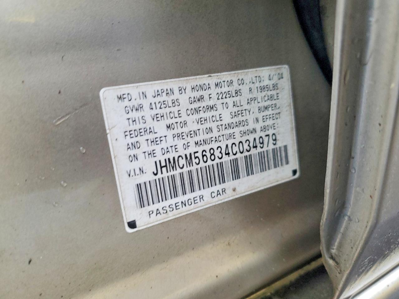 2004 HONDA ACCORD EX photo 23