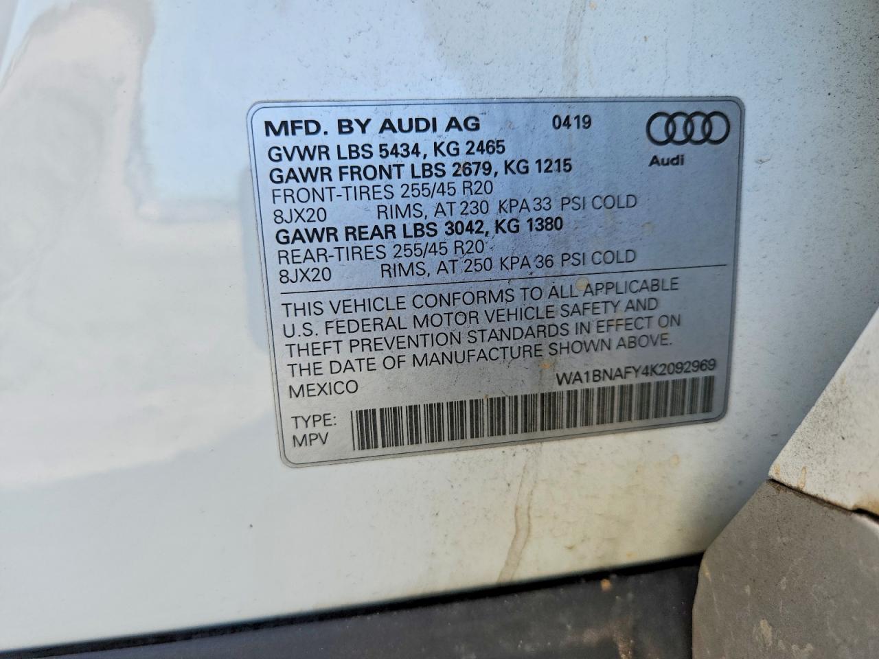 2019 AUDI Q5 PREMIUM PLUS photo 13