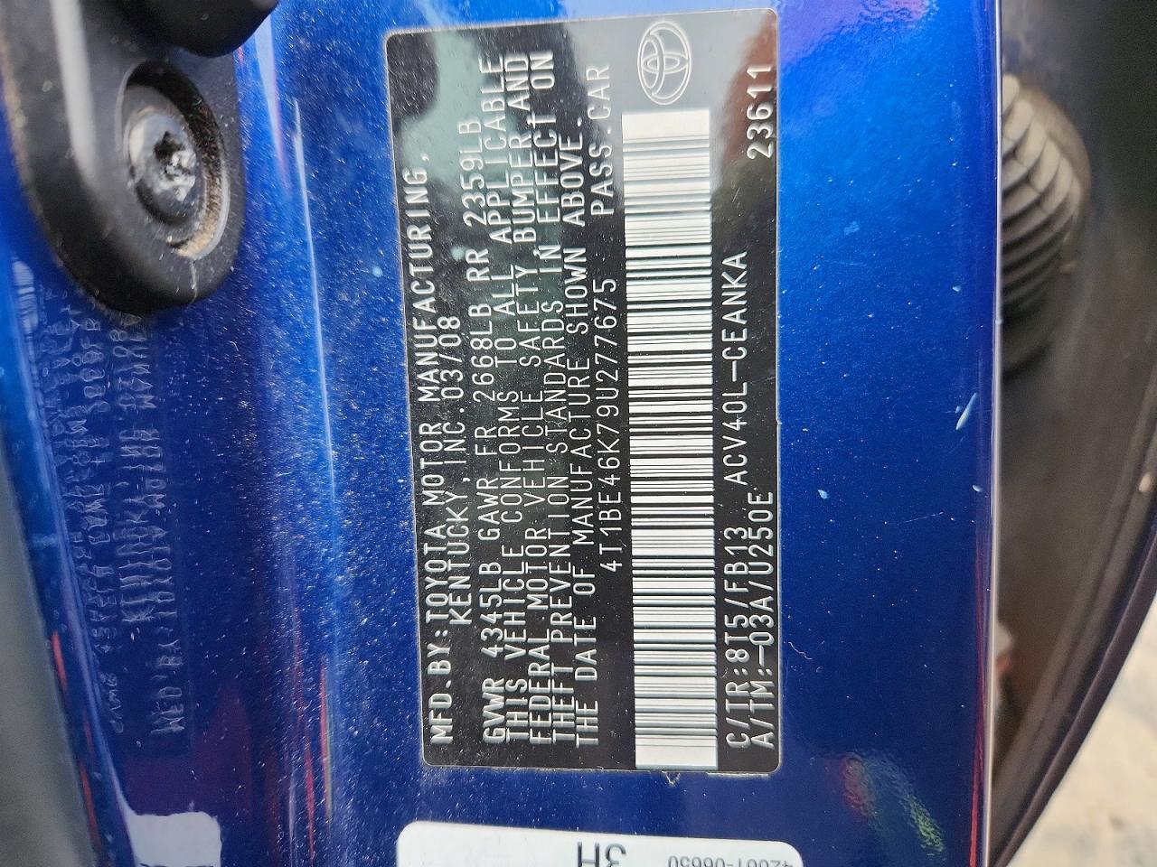 2009 TOYOTA CAMRY BASE photo 34