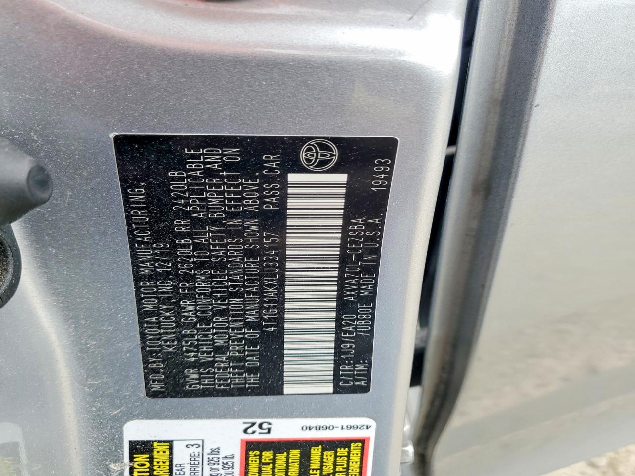 2020 TOYOTA CAMRY SE photo 25