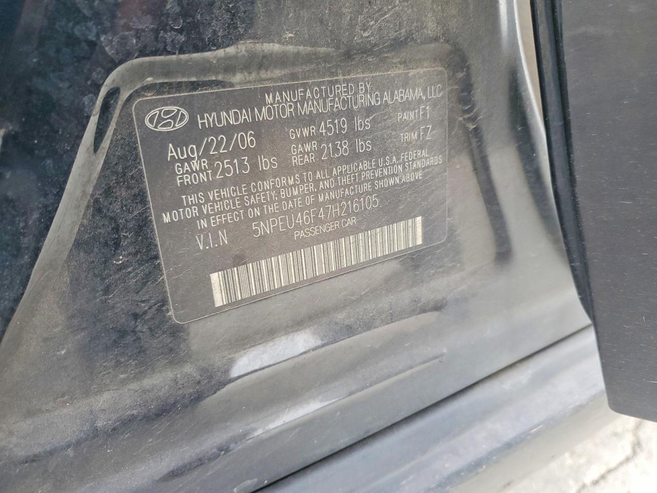 2007 HYUNDAI SONATA SE photo 23
