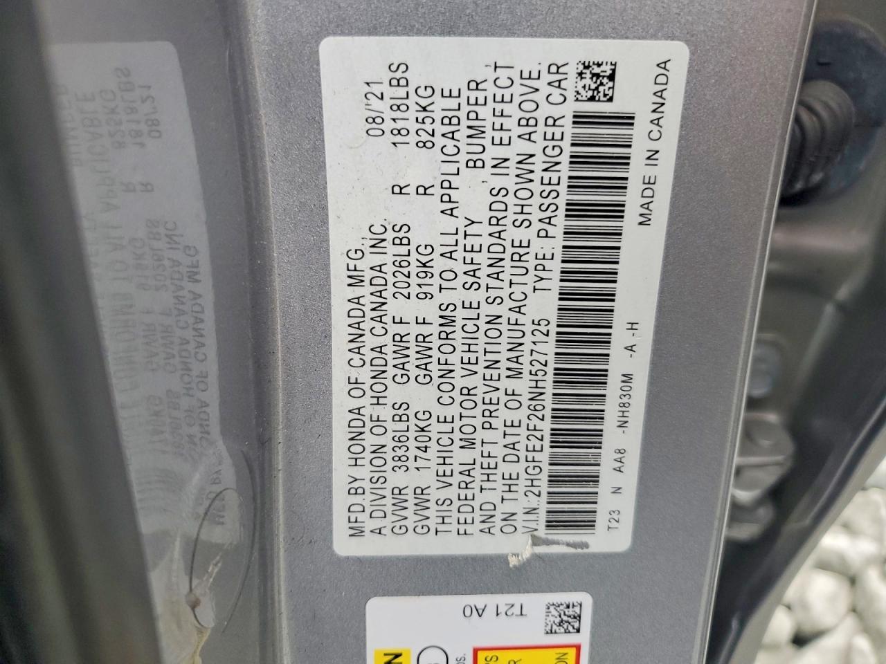 2022 HONDA CIVIC LX photo 12