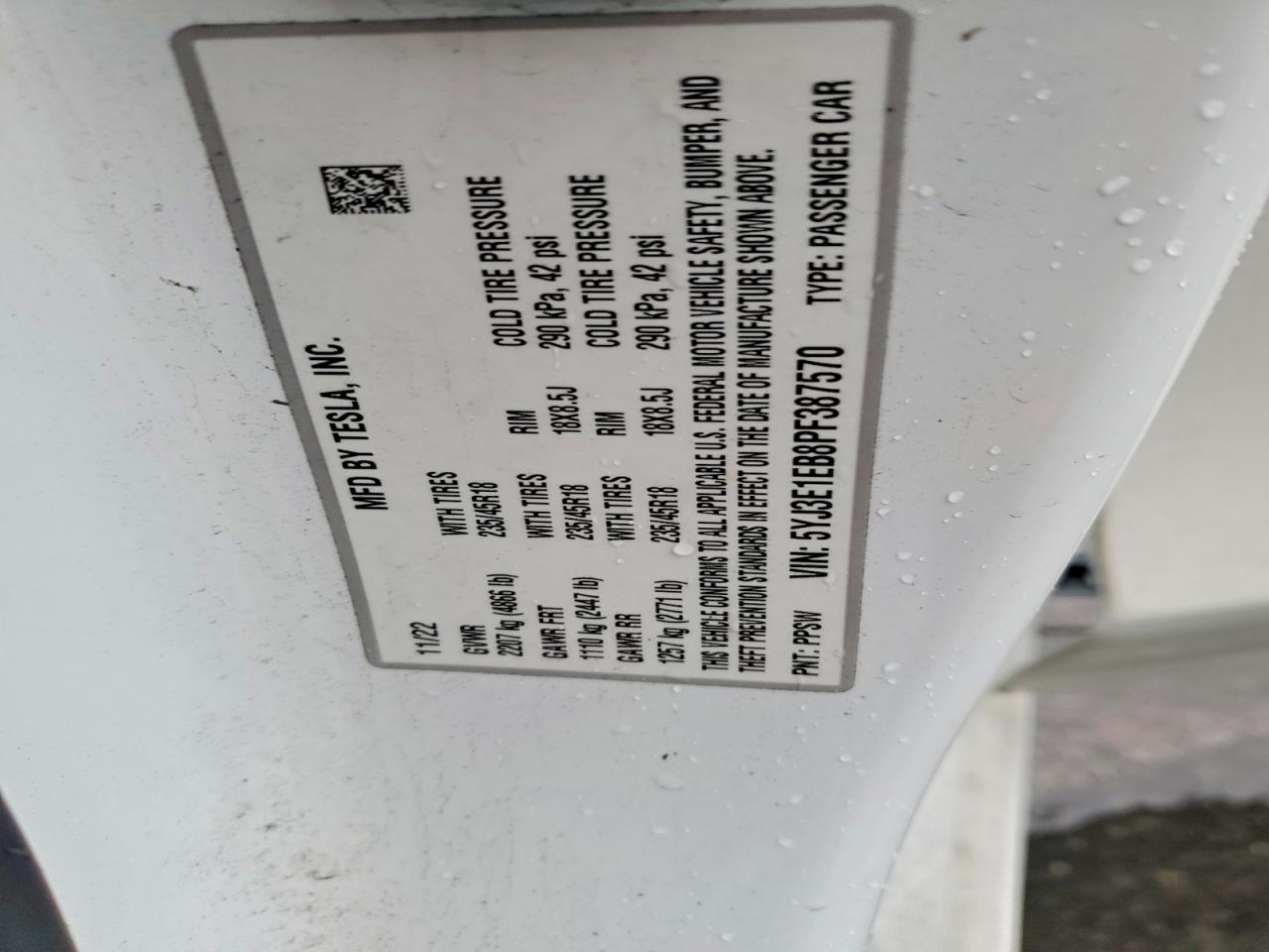 2023 TESLA MODEL 3 photo 13