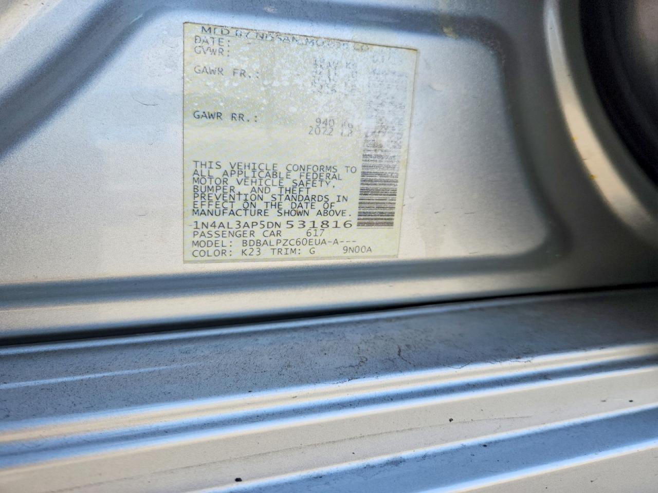 2013 NISSAN ALTIMA 2.5 photo 12