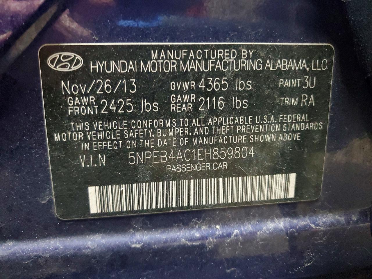 2014 HYUNDAI SONATA GLS photo 13