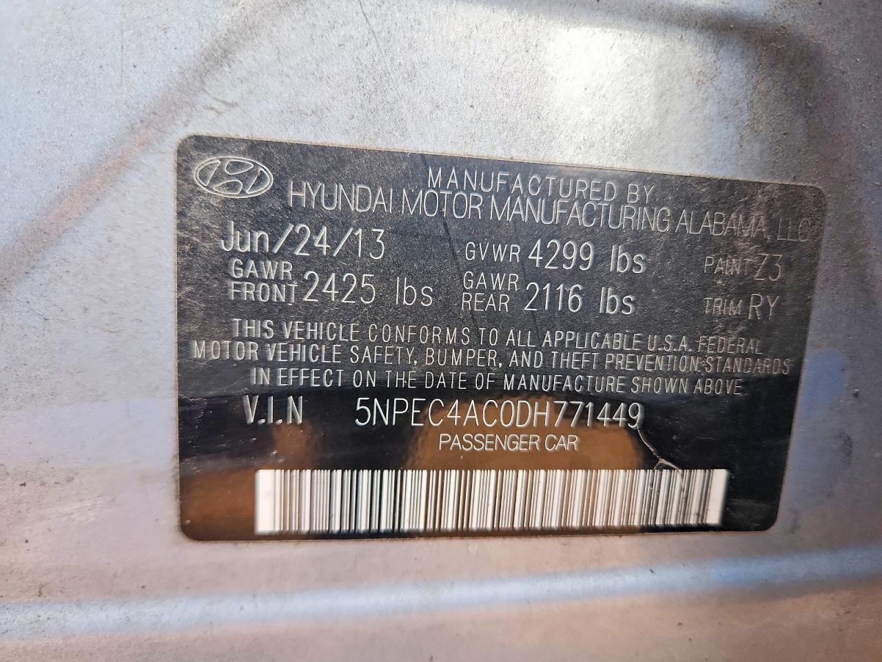2013 HYUNDAI SONATA SE photo 37