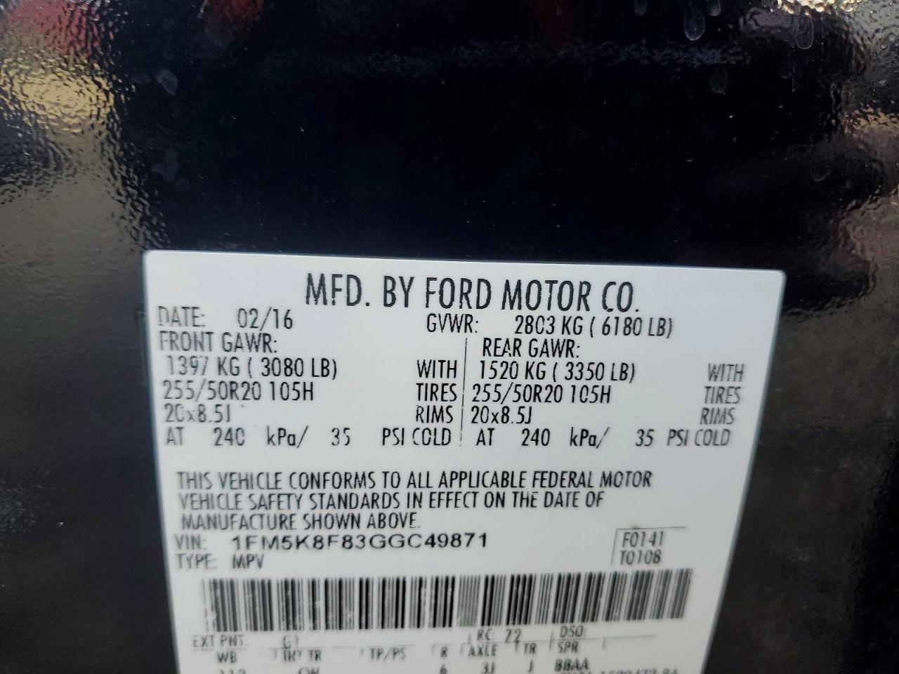 2016 FORD EXPLORER LIMITED photo 13