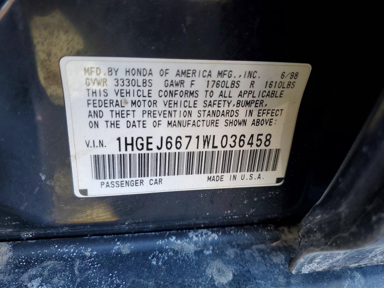 1998 HONDA CIVIC LX photo 23