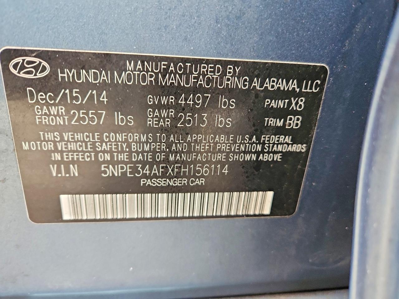 2015 HYUNDAI SONATA LIMITED photo 12