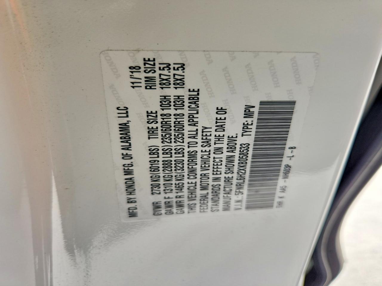 2019 HONDA ODYSSEY LX photo 25