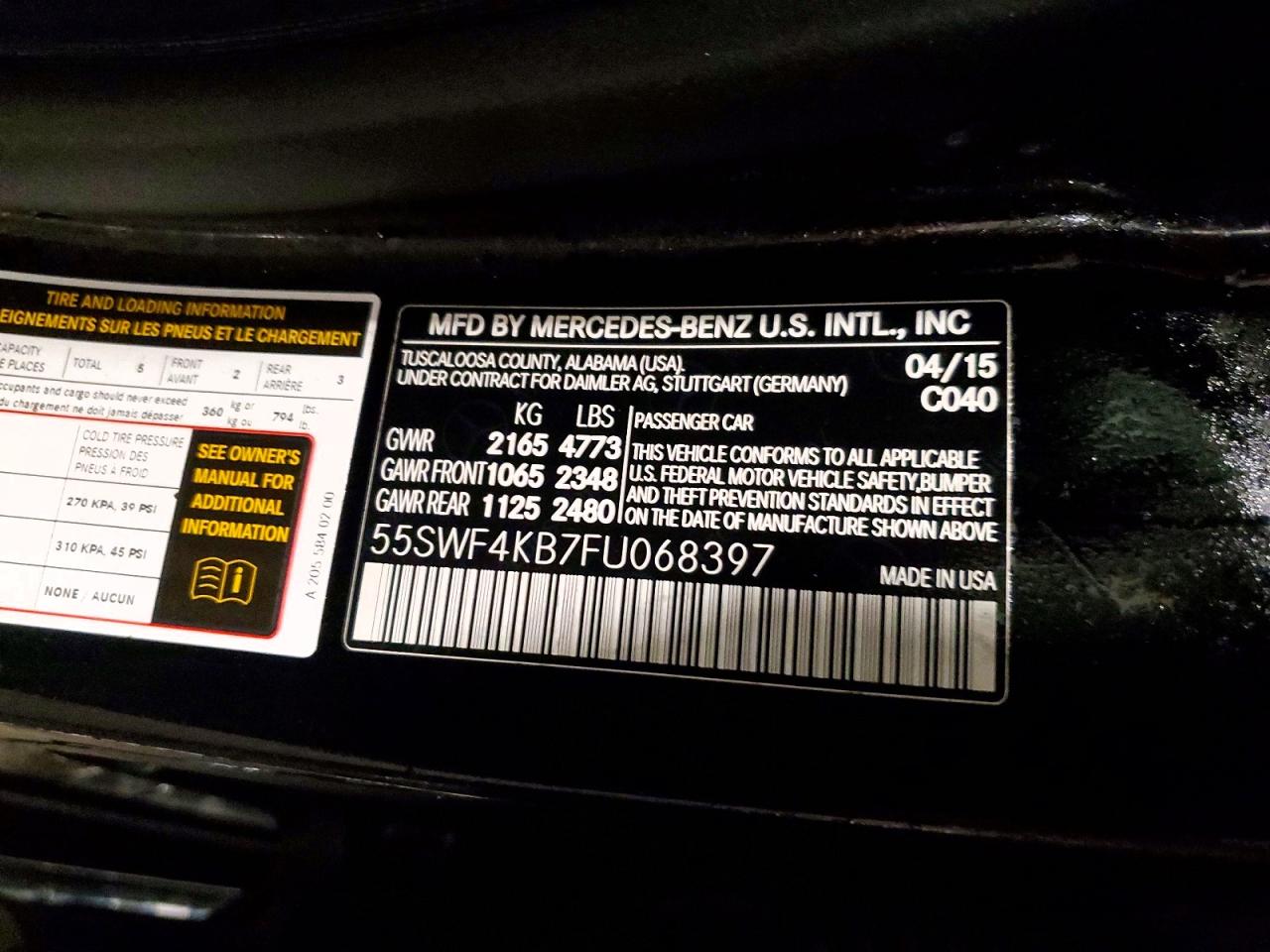 2015 MERCEDES-BENZ C 300 4MATIC photo 34