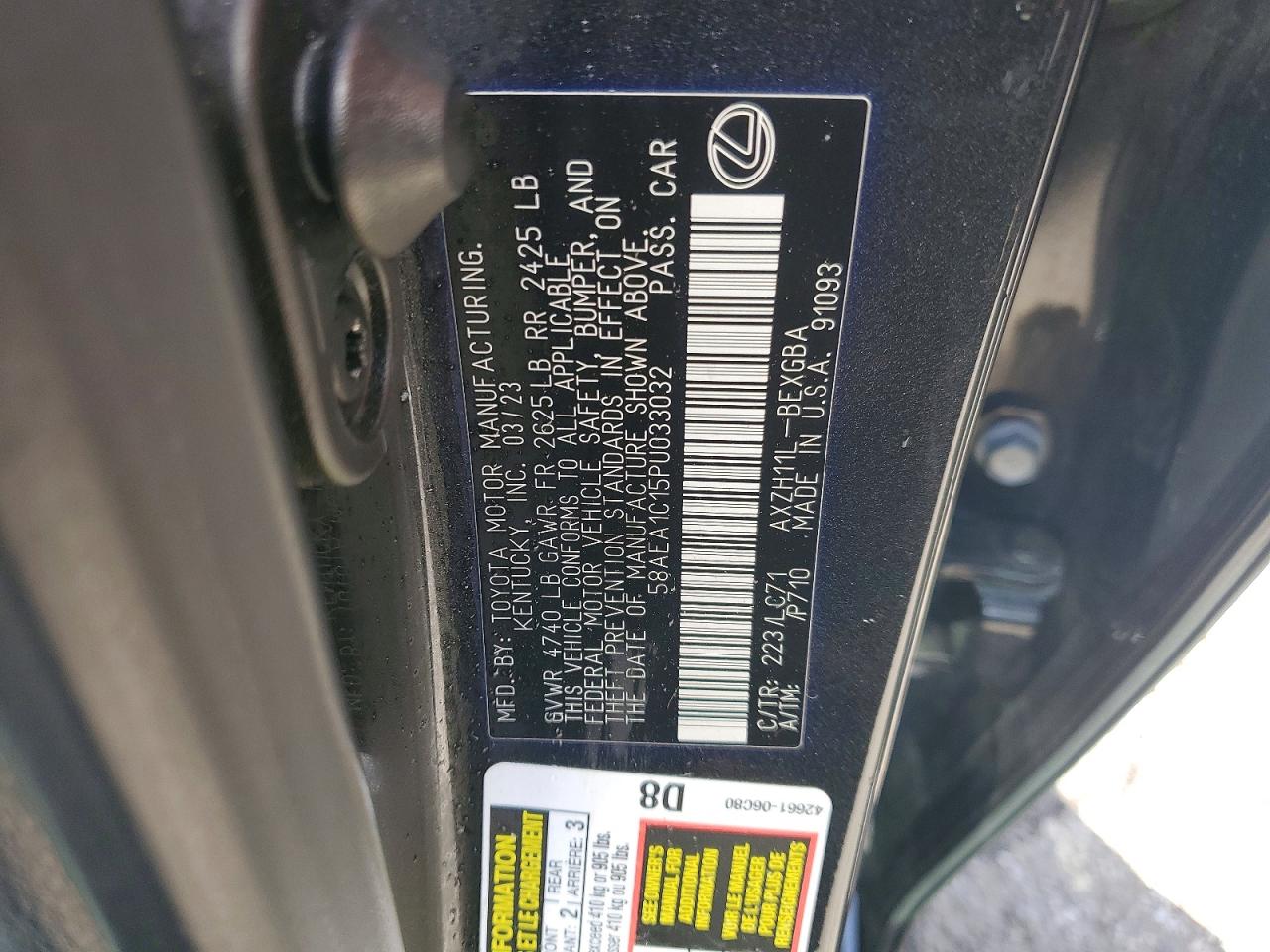 2023 LEXUS ES 300H BASE photo 23