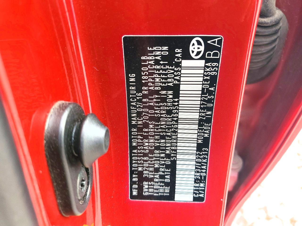 2016 TOYOTA COROLLA S PLUS photo 23