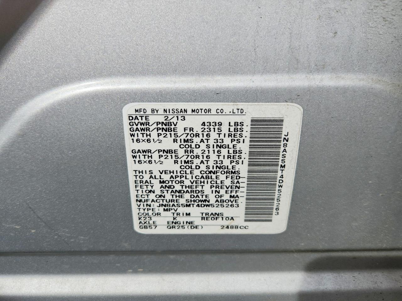 2013 NISSAN ROGUE S photo 25