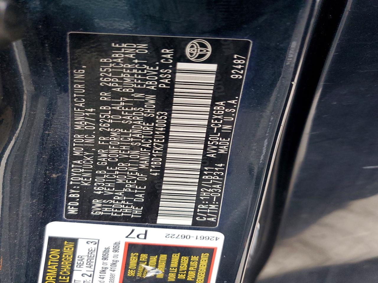 2014 TOYOTA CAMRY HYBRID photo 34