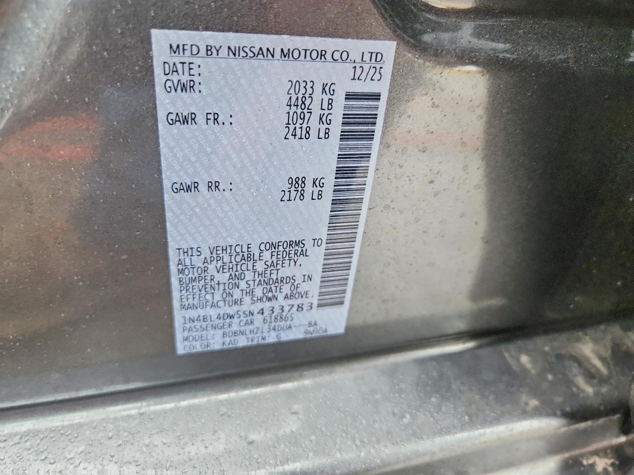 2025 NISSAN ALTIMA 2.5 SV photo 34
